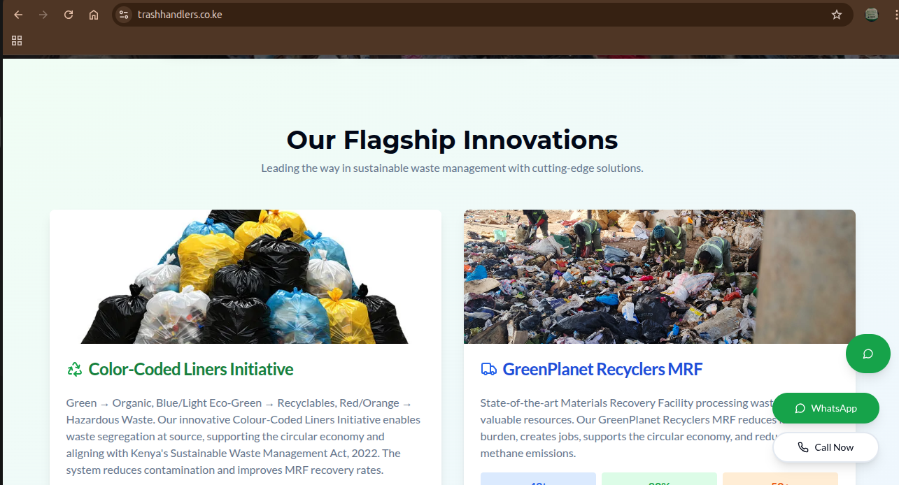 Trash Handlers Internal System Screenshot